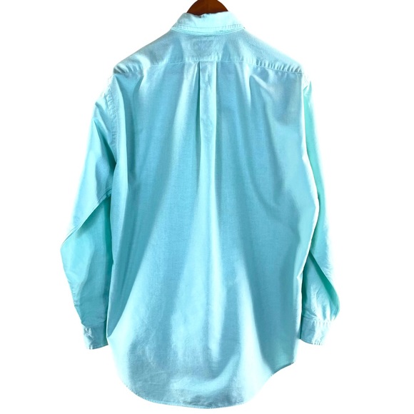 Ralph Lauren Blue Label Classic Fit Button Down Teal Shirt 100% Cotton Medium - Picture 3 of 12